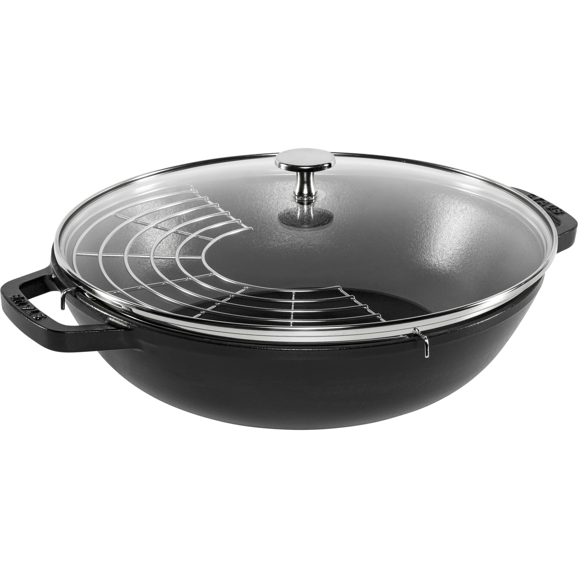 Staub Wok 30 cm with Lid Cast Iron, black