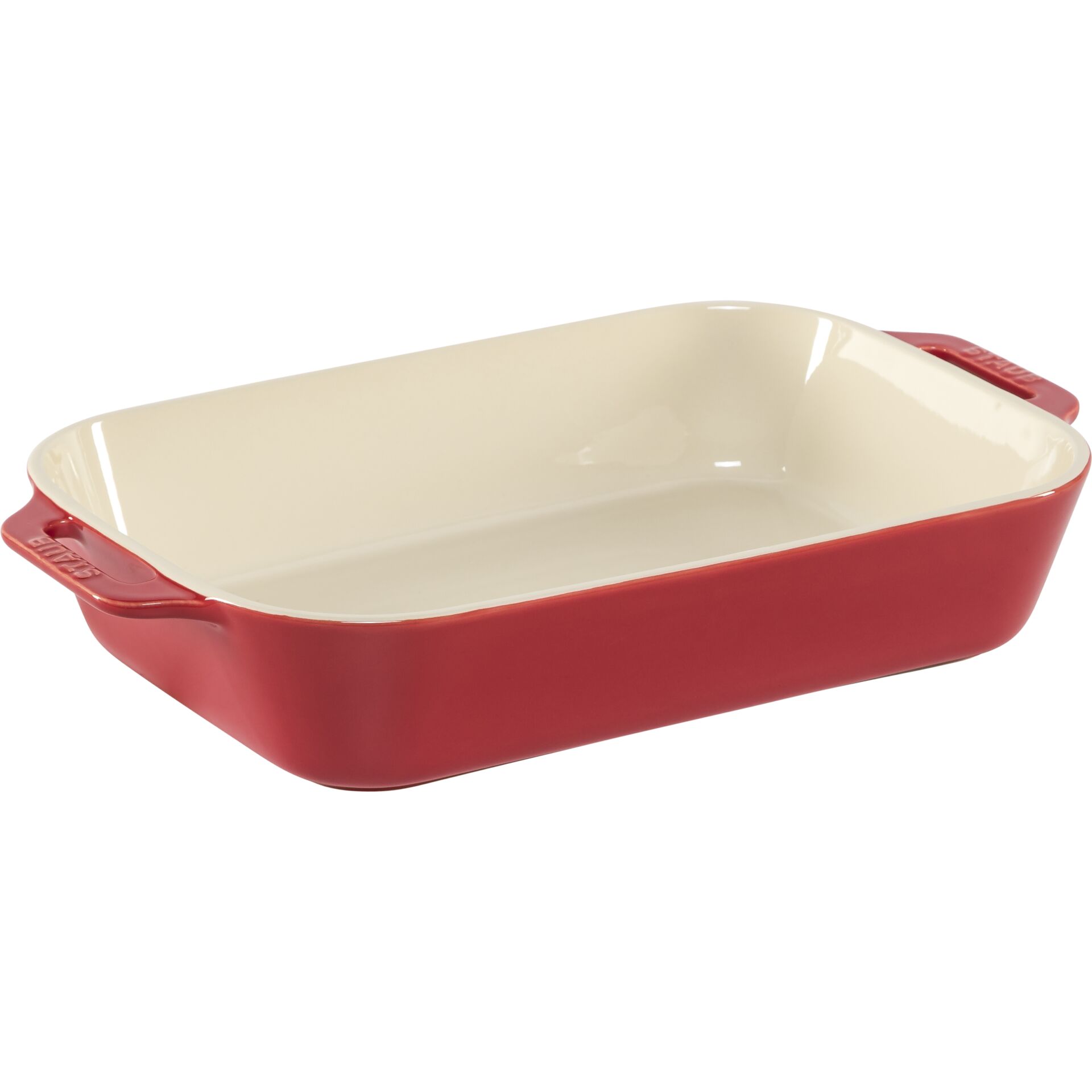Staub 3-Piece Rectangular Ceramic Bakeware Set, Cherry Red