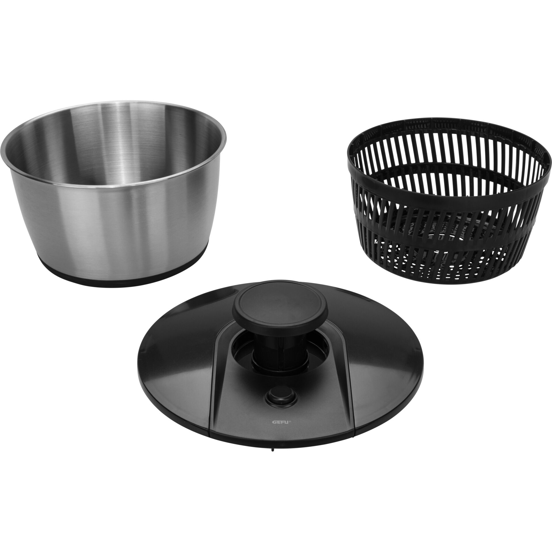 Gefu PUSH IT Salad Spinner Stainless Steel