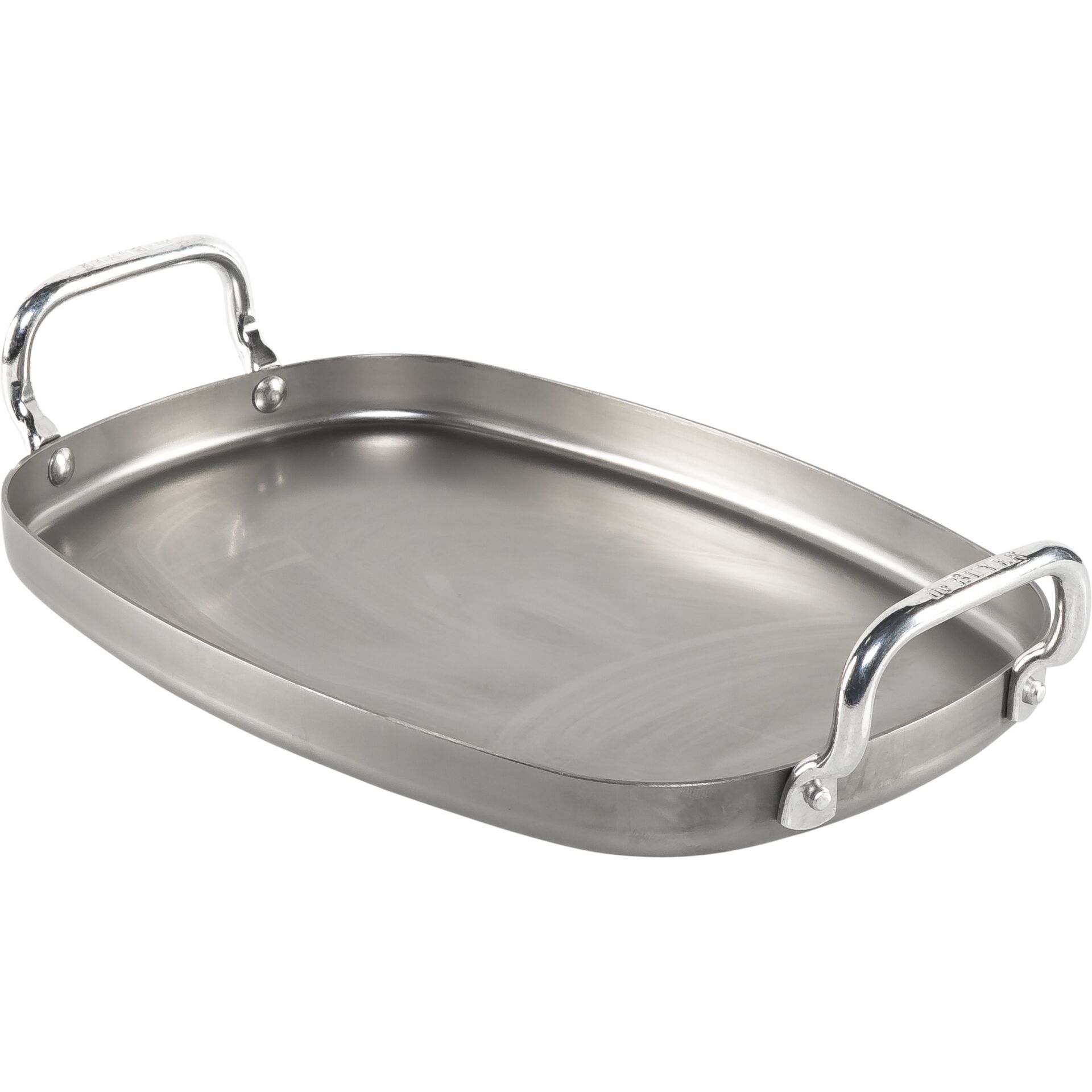 De Buyer Mineral B Rectangular Plancha Grill, 38x26 cm