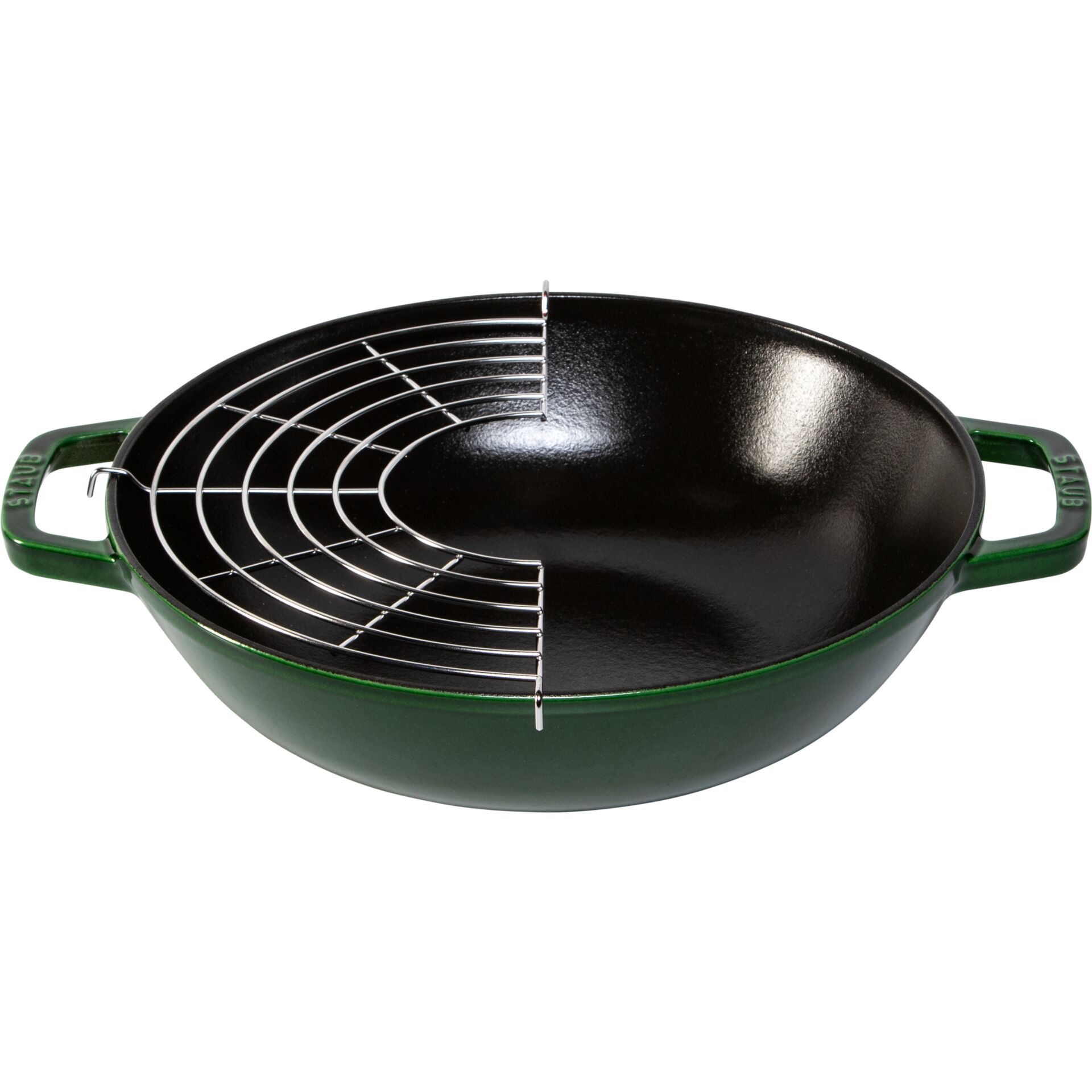 Staub Wok 30 cm with lid Cast Iron, basil-green