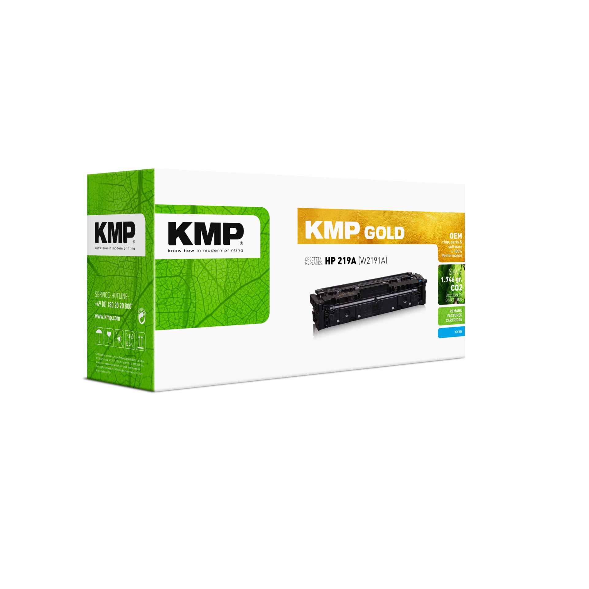 KMP Toner cyan comp.with HP W 2191 A No. 219 A