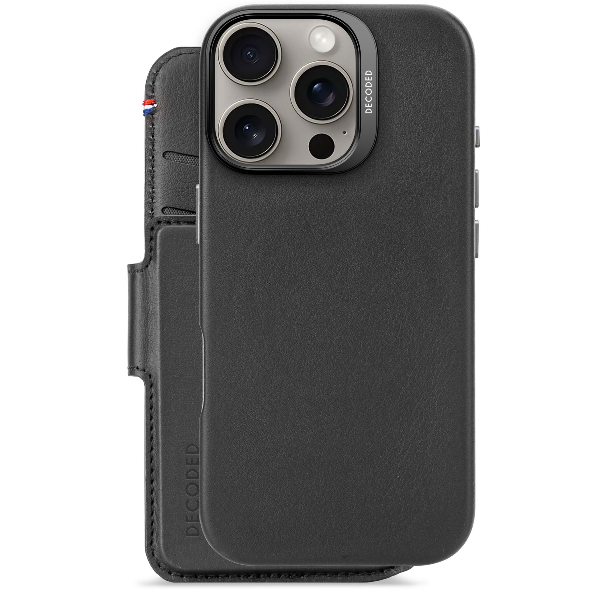 Decoded Leather Detachable Wallet iPhone 16 Pro Black