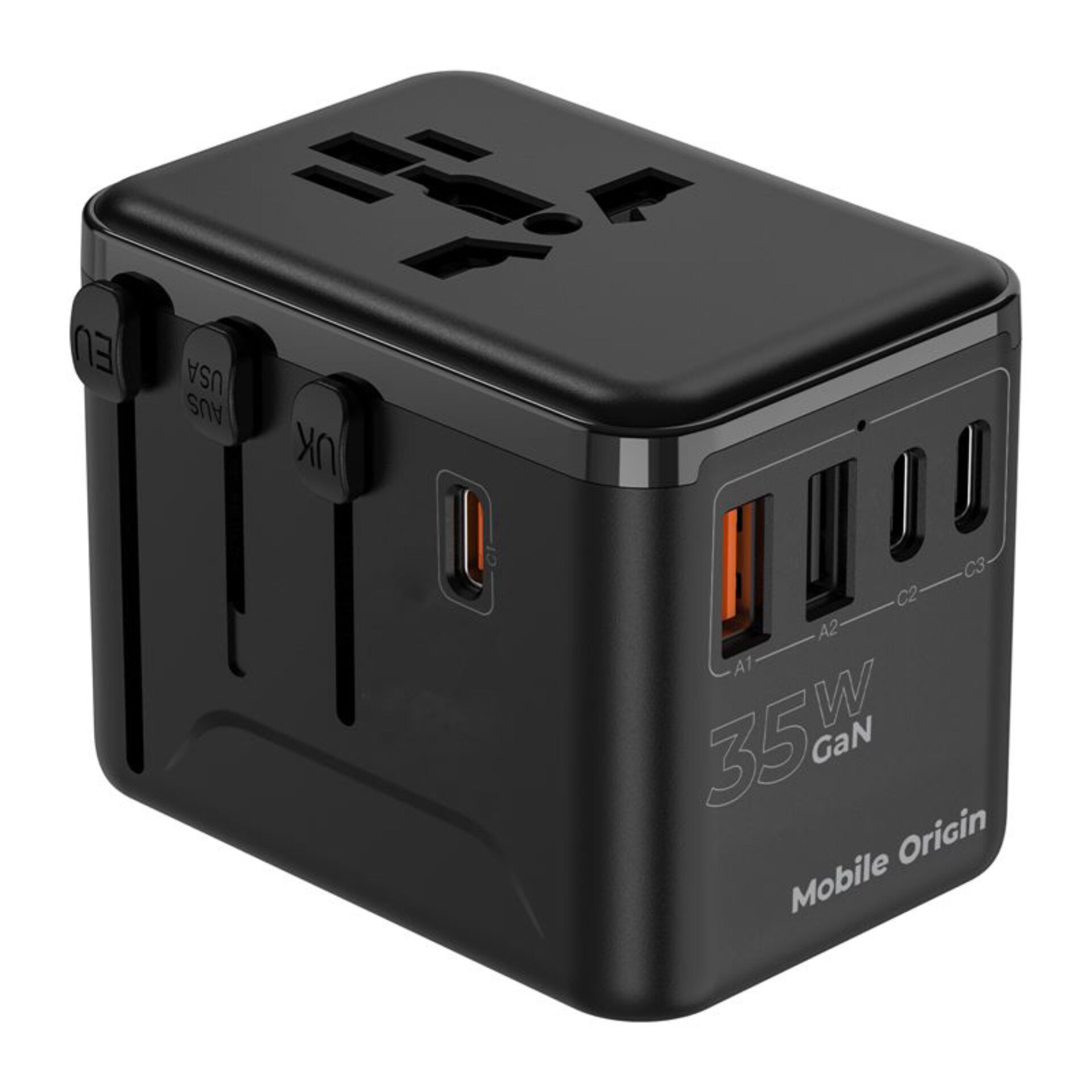 Mobile Origin 35W Travel Adapter GaN PW4 EU/UK/US/AUS 3C+2A