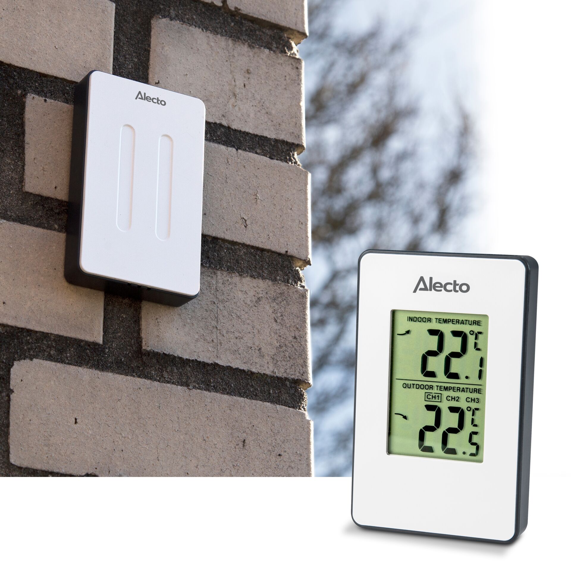 Alecto WS-1050 Wetterstation mit Funksensor Weiß