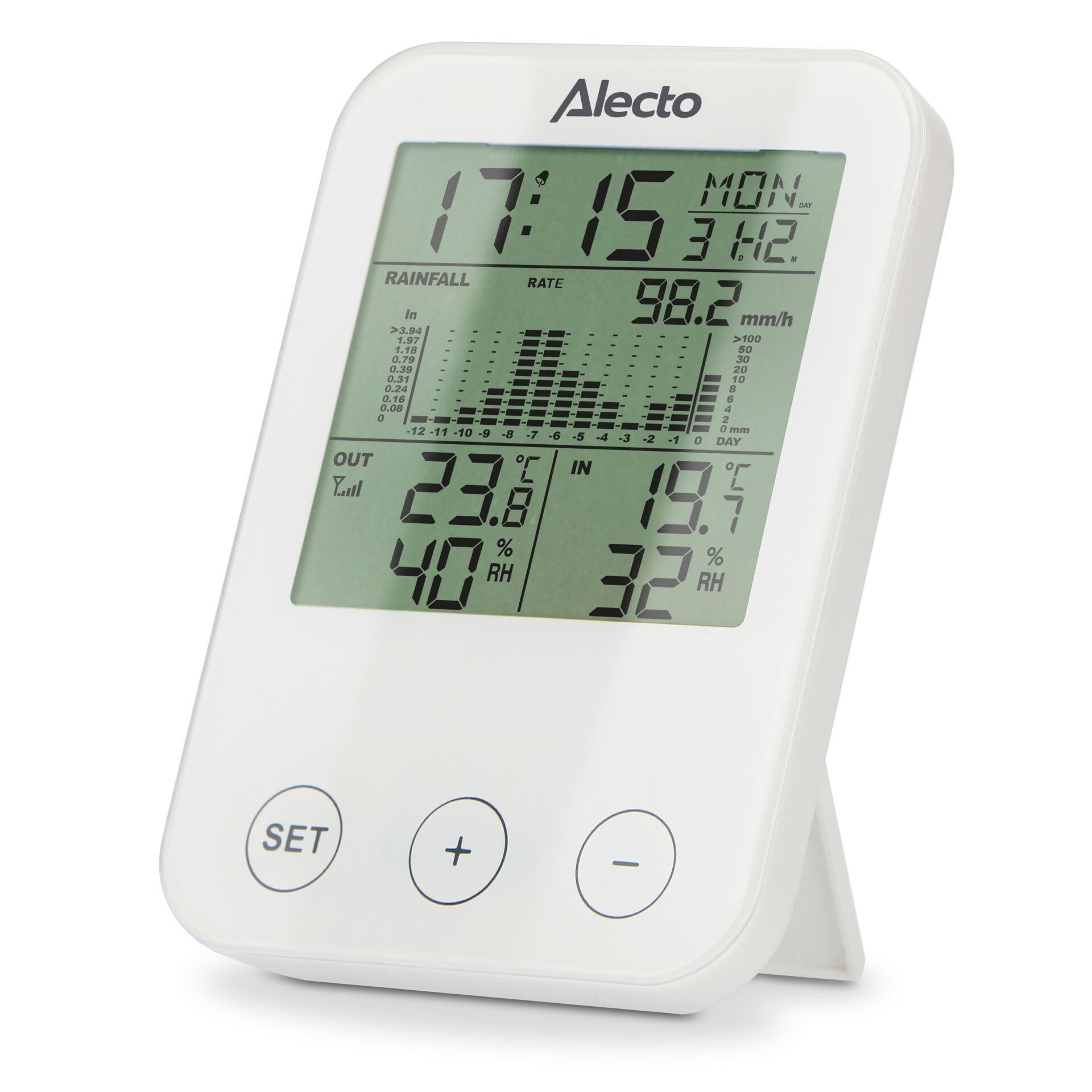 Alecto WS-1200 Wetterstation mit Funksensor Schwarz/Grau