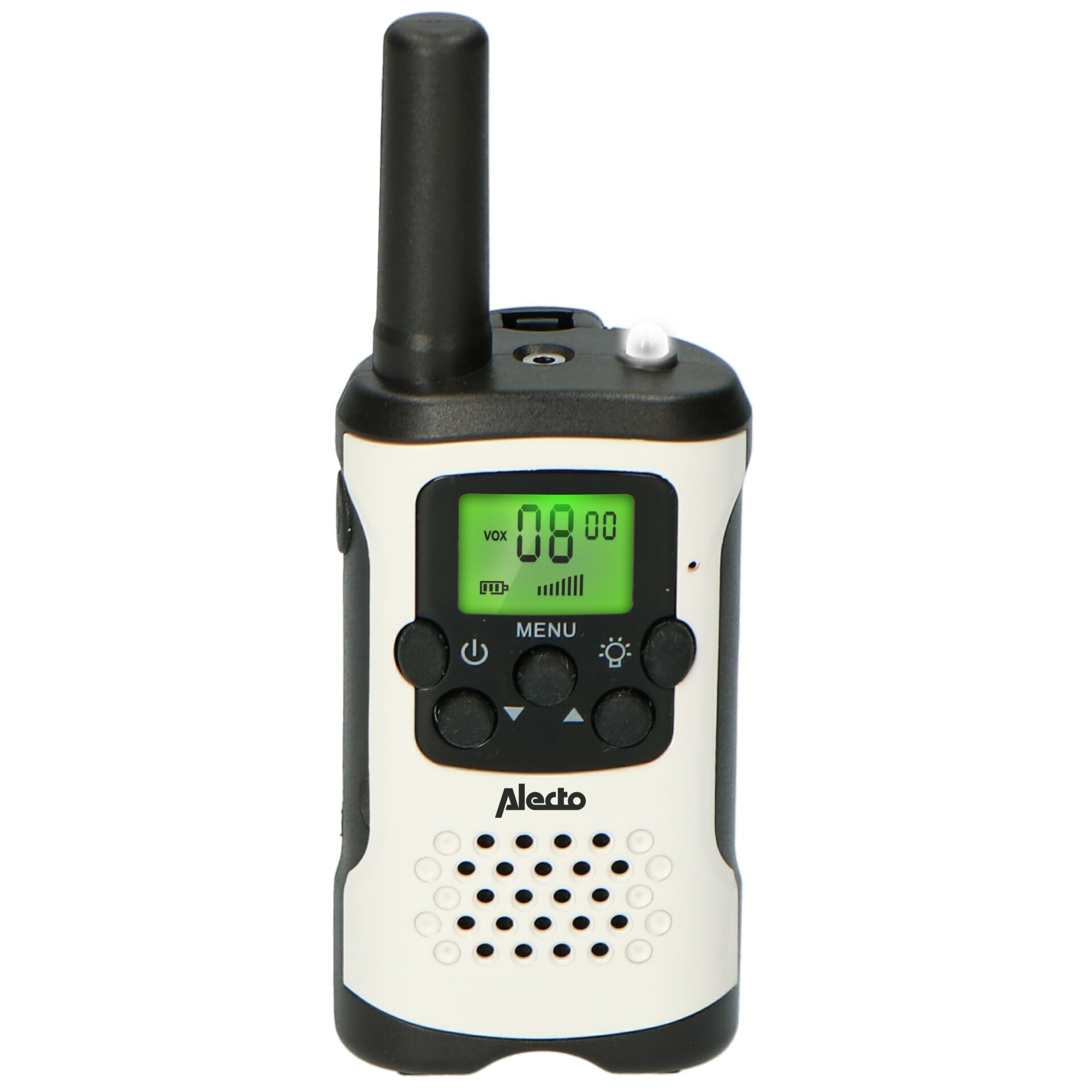 Alecto Walkie Talkie 2er Set 7 km Reichweite, Weiß/Schwarz