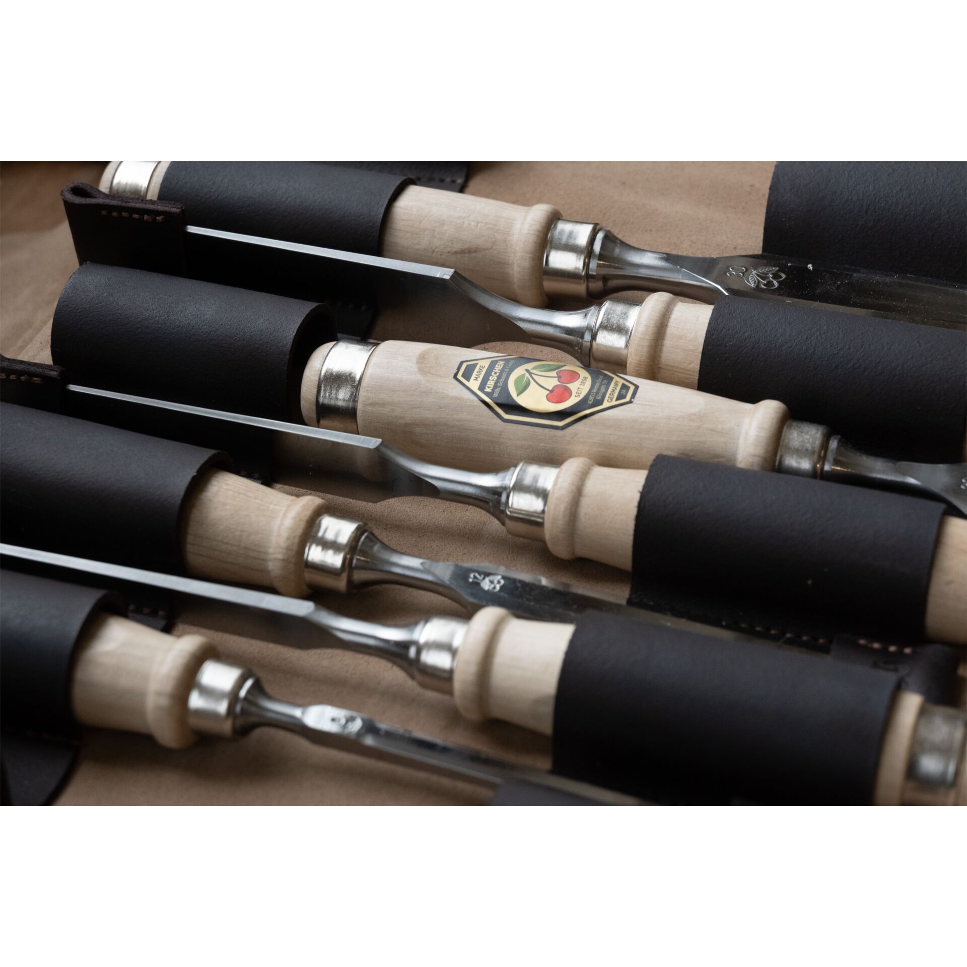 Kirschen Chisel set in leather case, 6 pcs.