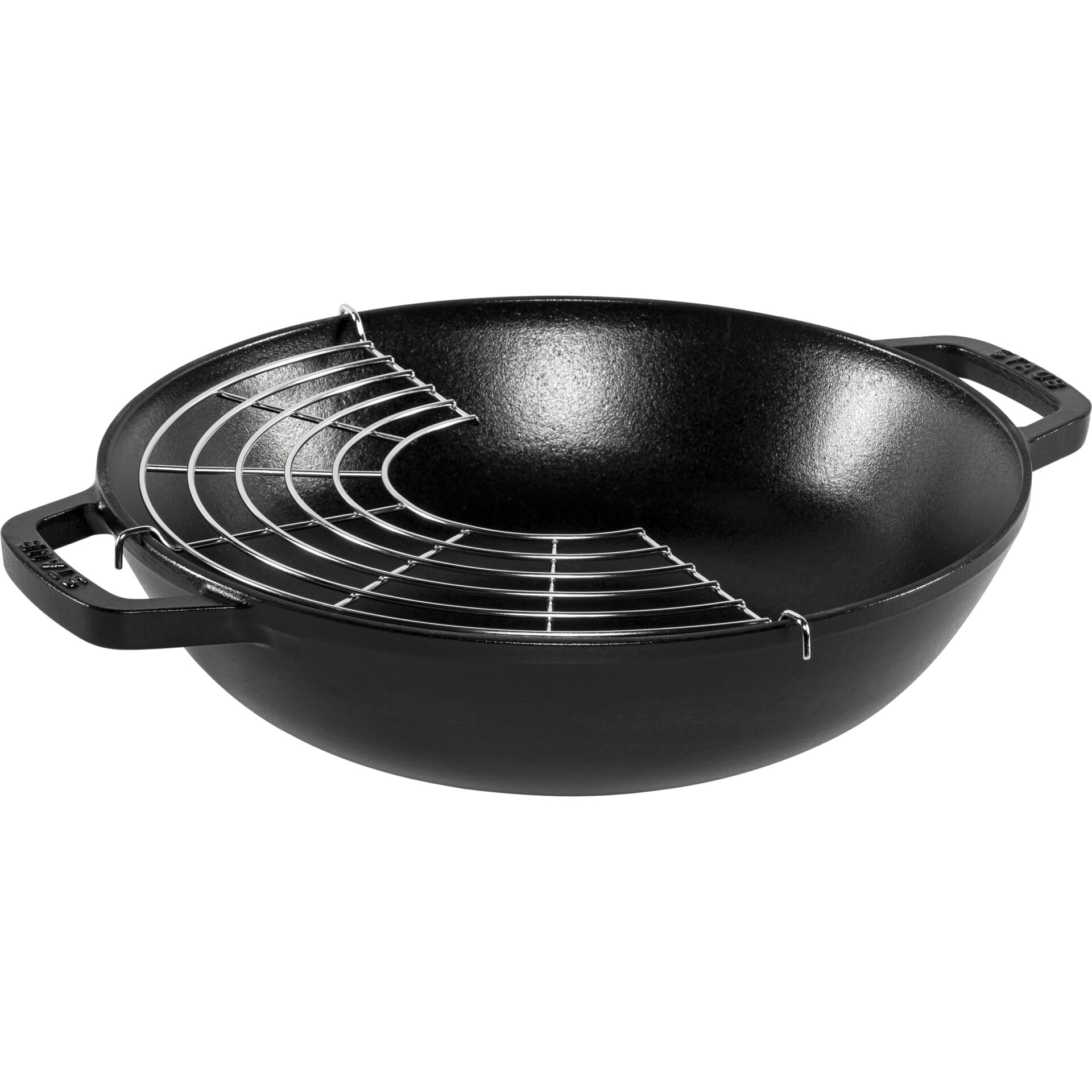 Staub Wok 30 cm with Lid Cast Iron, black