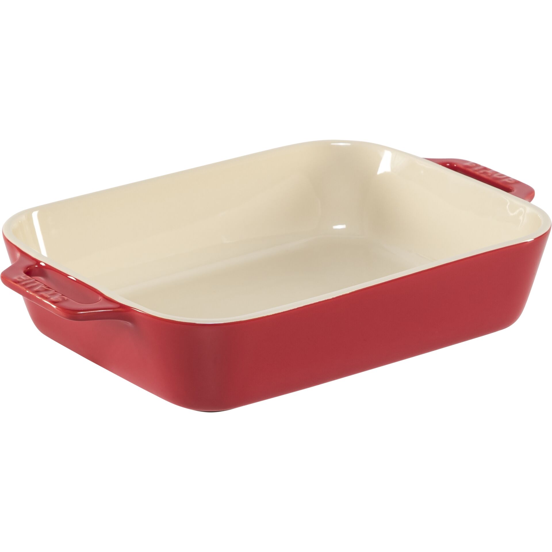 Staub 3-Piece Rectangular Ceramic Bakeware Set, Cherry Red