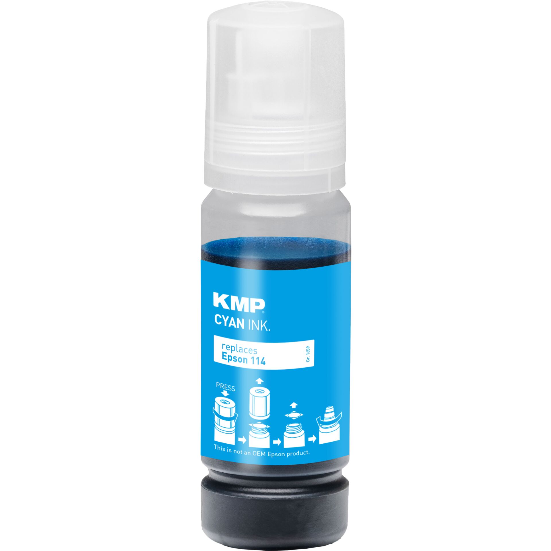 KMP Cyan Ink Bottle replaces Epson 114 T 07B2 70 ml