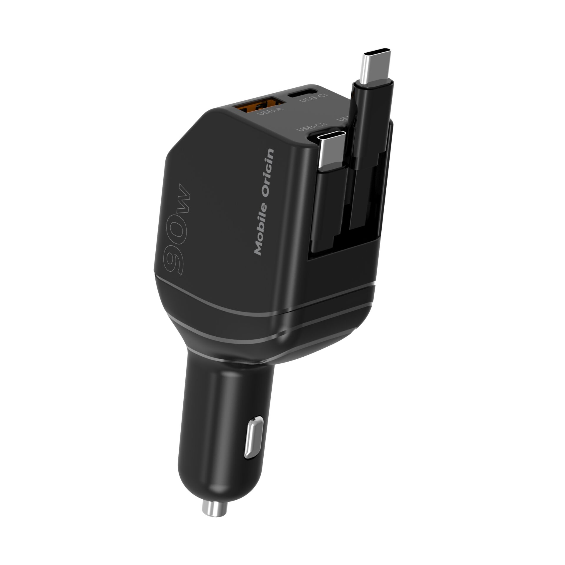 Mobile Origin 90W Car Charger CA22 USB-C+USB-A 2x cable 60cm