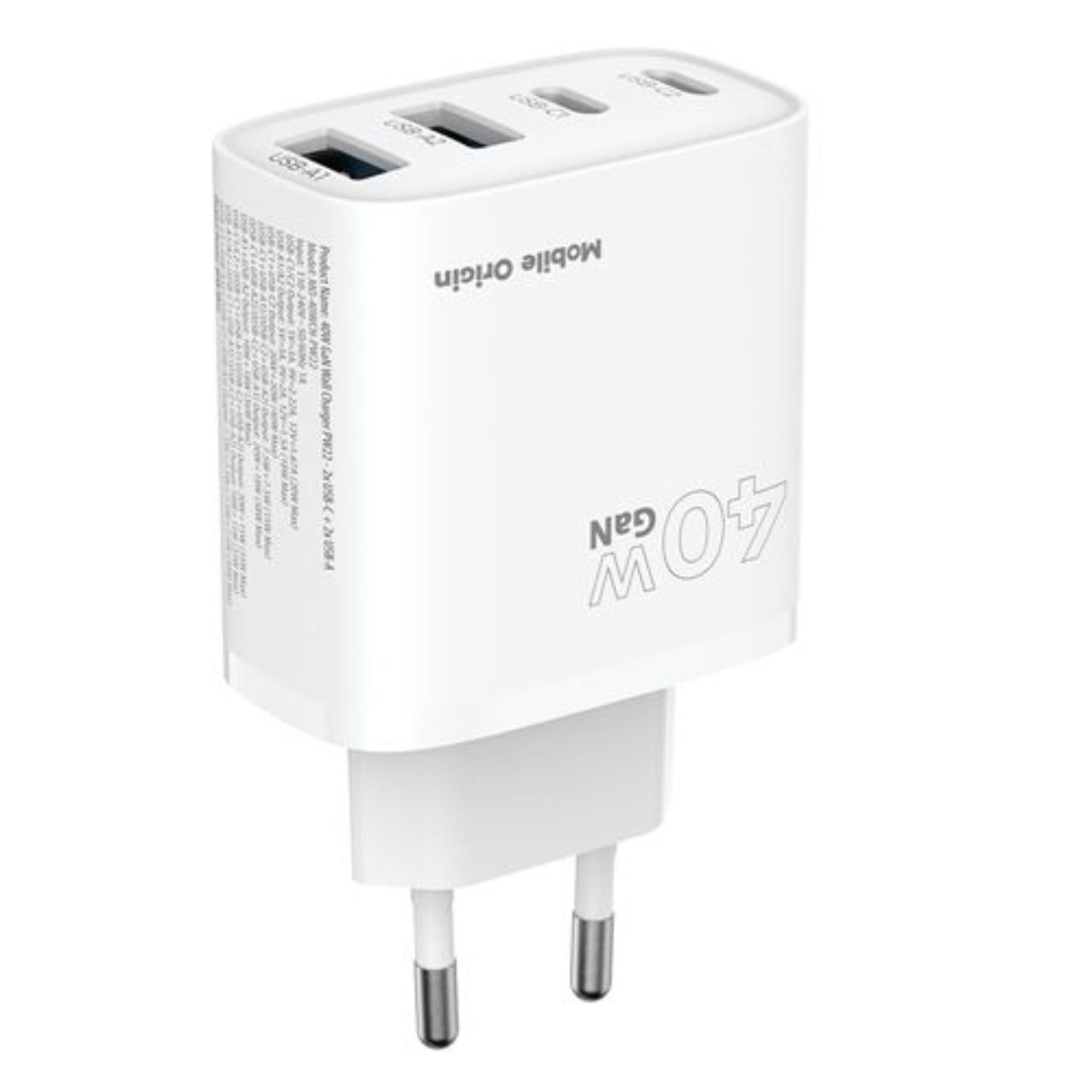 Mobile Origin 40W GaN Charger PW22 2x USB-C + 2x USB-A