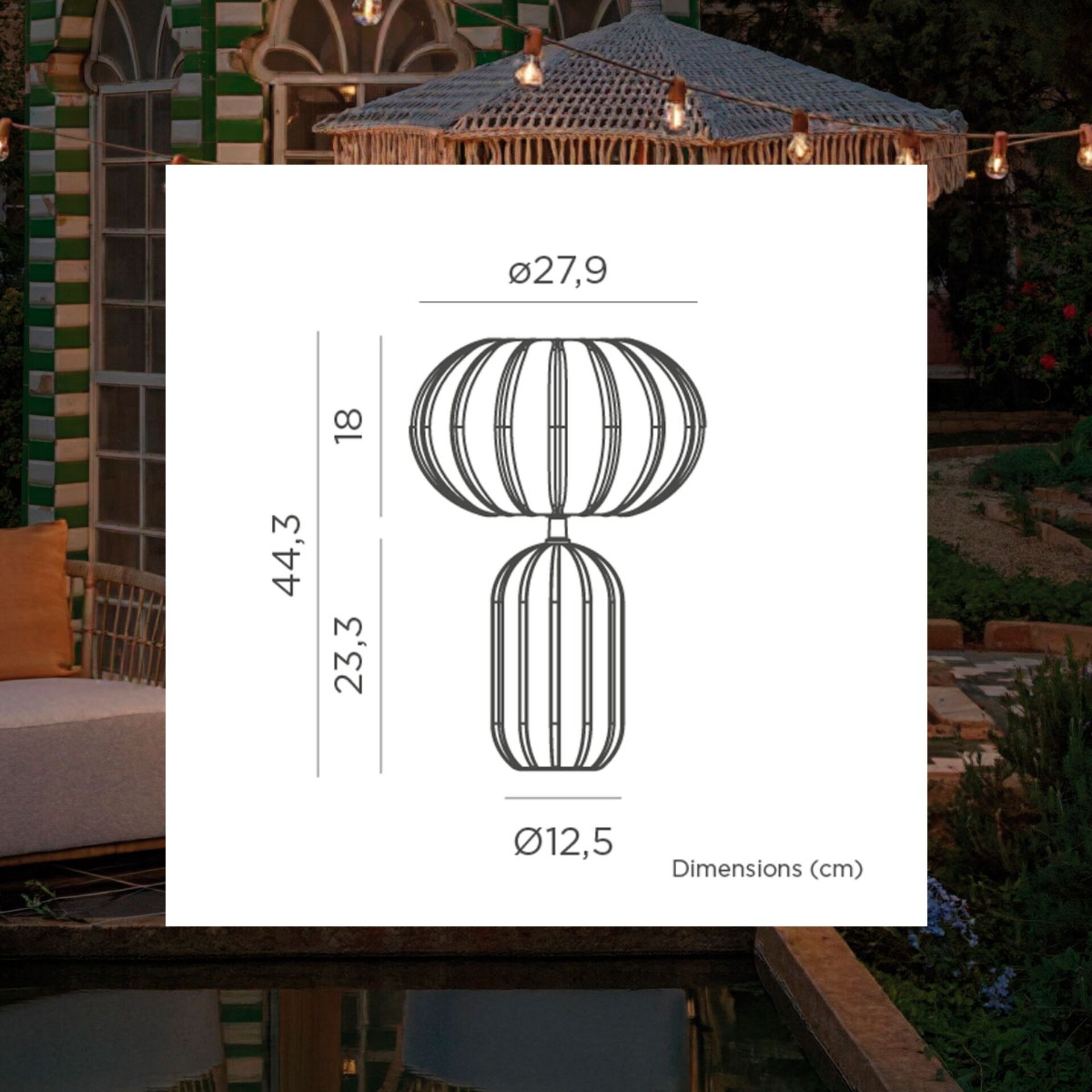New Garden RACHEL 45 beige Tischlampe