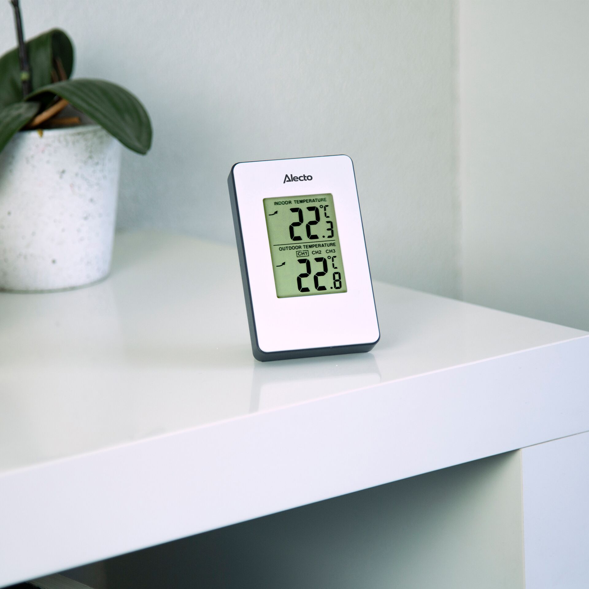Alecto WS-1050 Wetterstation mit Funksensor Weiß