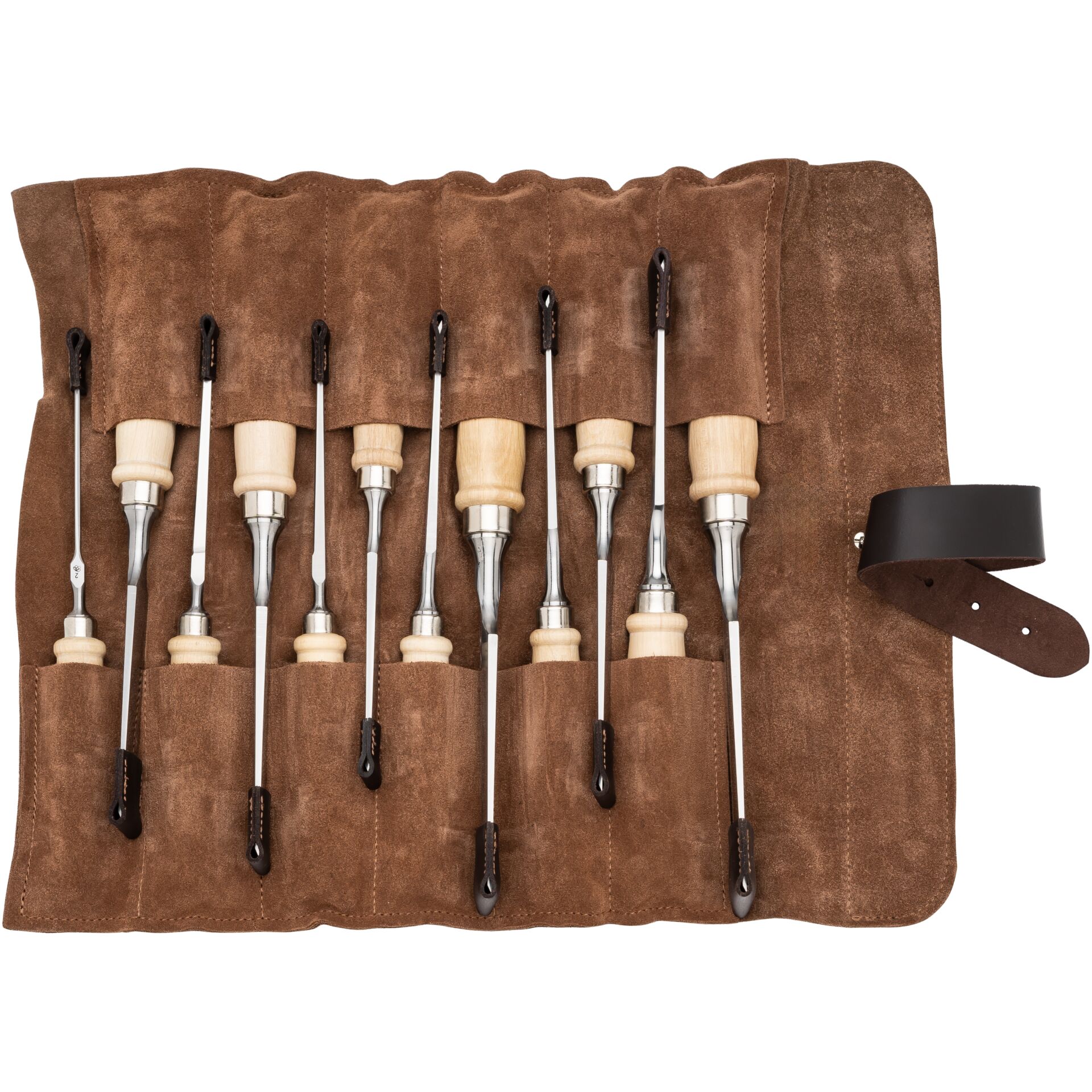 Kirschen Chisel set in leather case, 12 pcs.