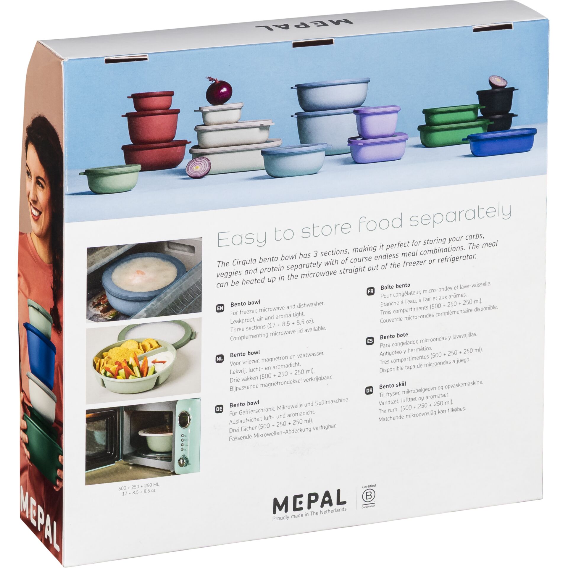 Mepal Bento Bowl Cirqula vivid mauve (250+250+500ml)