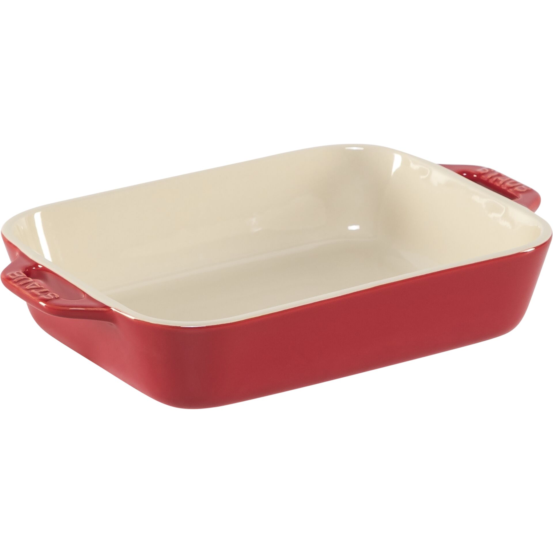 Staub 3-Piece Rectangular Ceramic Bakeware Set, Cherry Red
