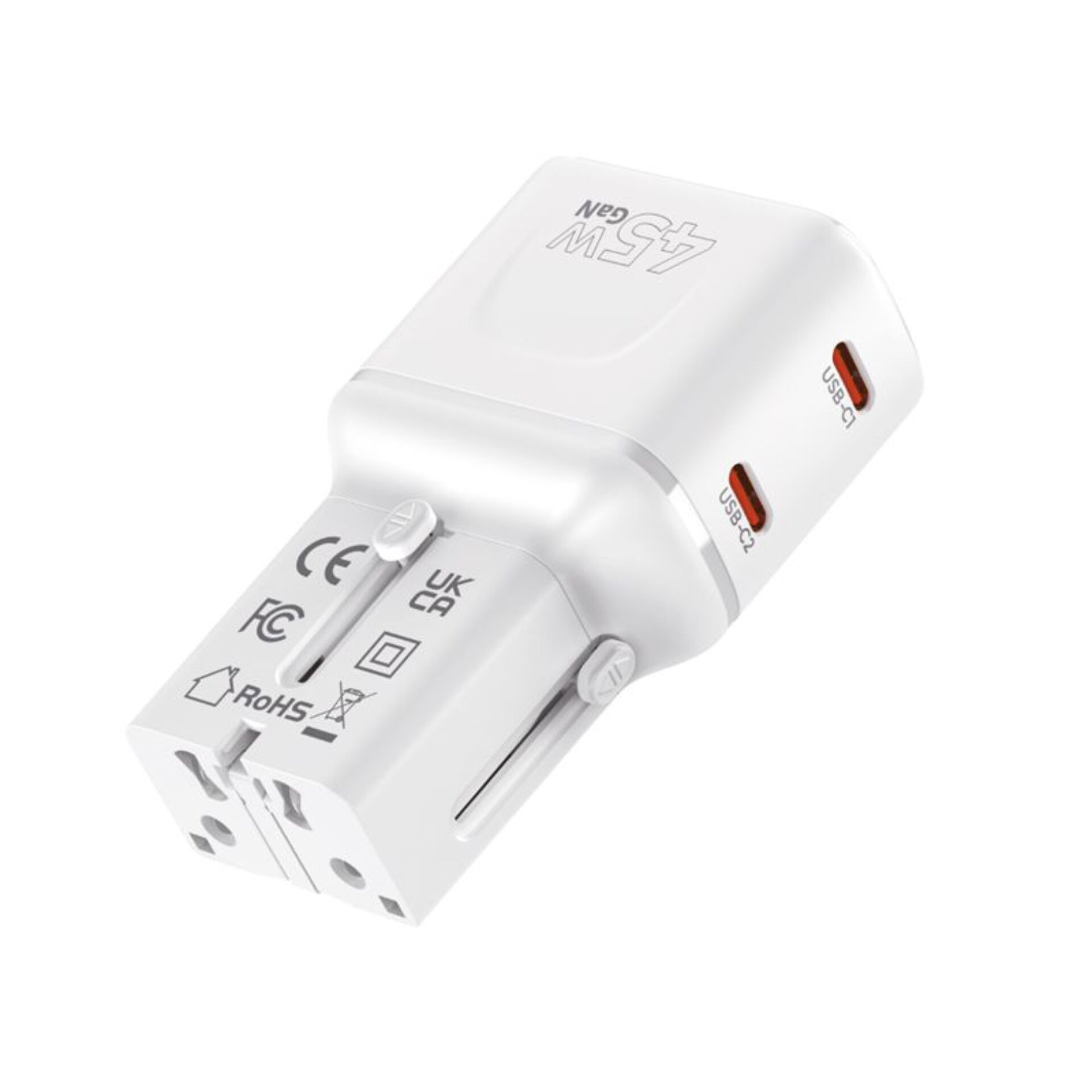 Mobile Origin 45W Travel Adapter EU/US/UK/AU PW26, white