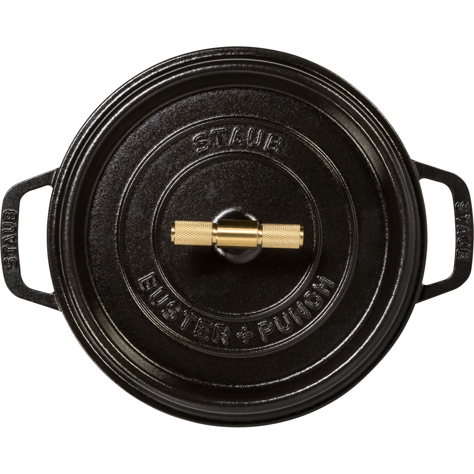 Staub La Cocotte Buster & Punch 24 cm round, Black, Cast Iron