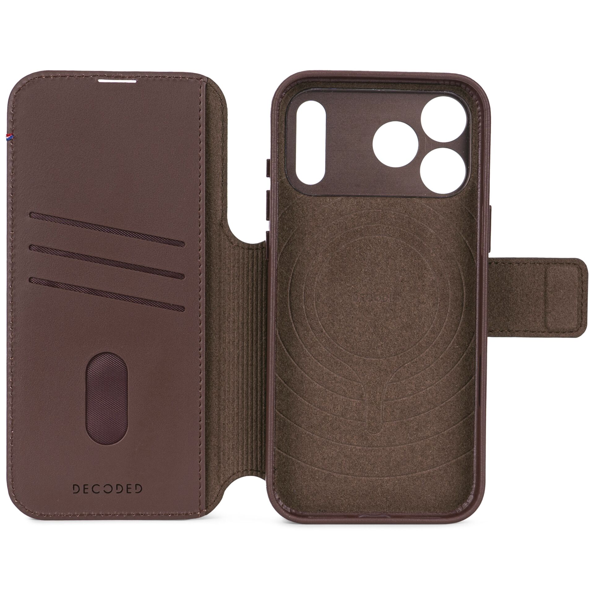 Decoded Leather Detachable Wallet iP 17 Pro Chocolate Brown