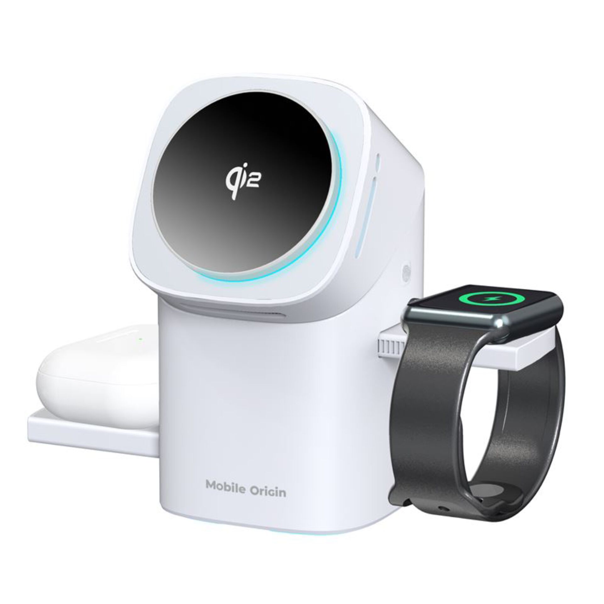 Mobile Origin 3in1 Wireless Qi2 Charging Station PW11 white