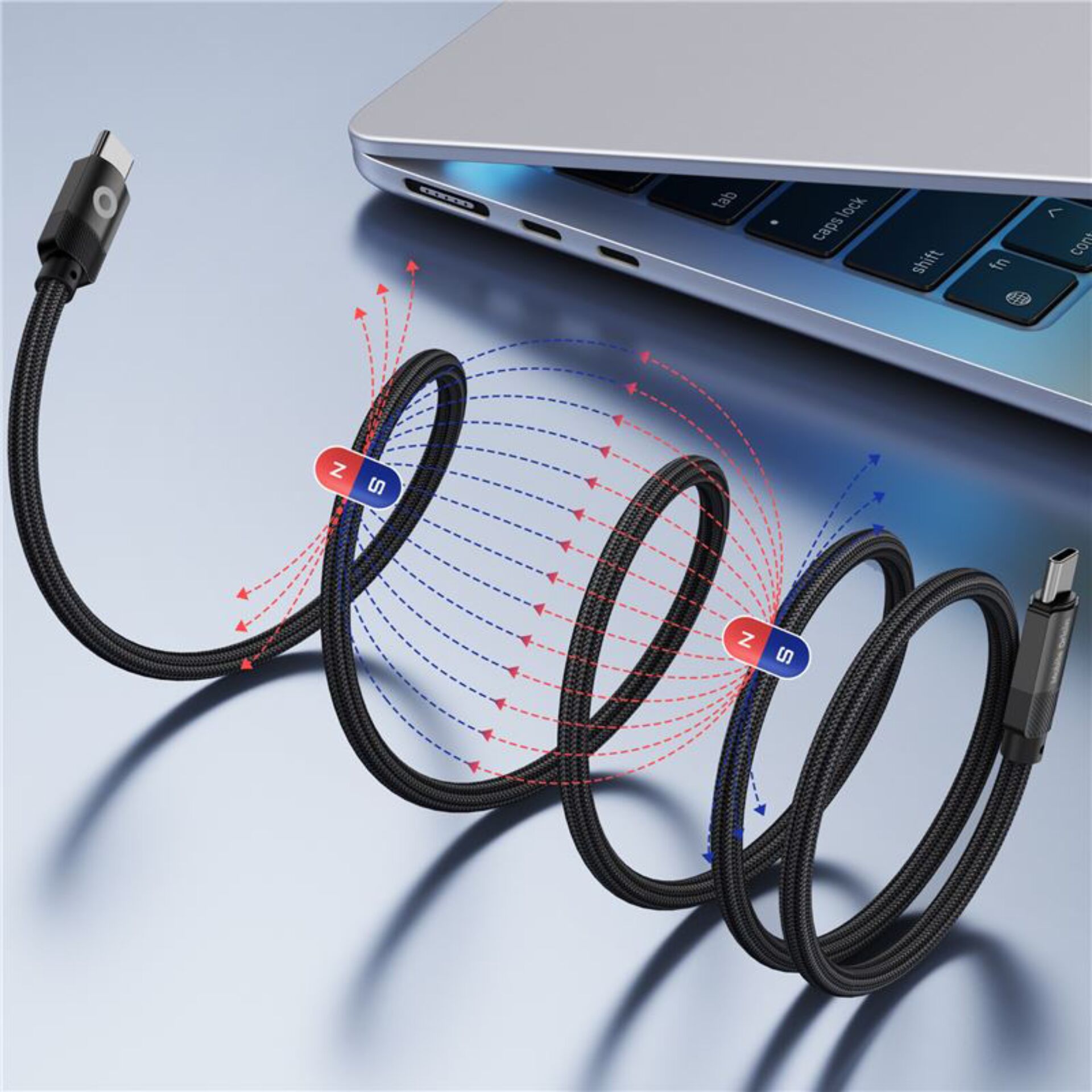 Mobile Origin Magnetic Cable USB-C to USB-C black 1m
