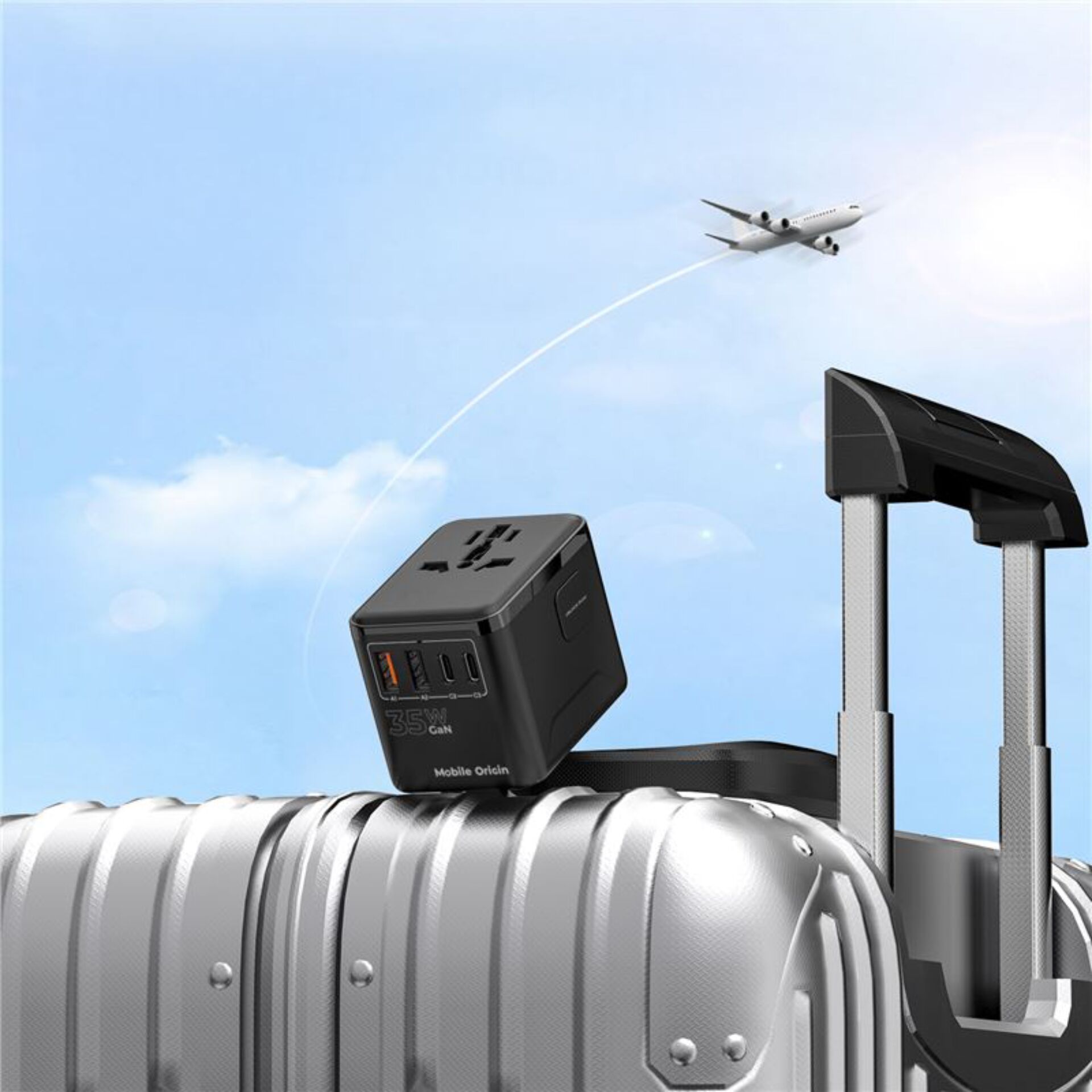 Mobile Origin 35W Travel Adapter GaN PW4 EU/UK/US/AUS 3C+2A