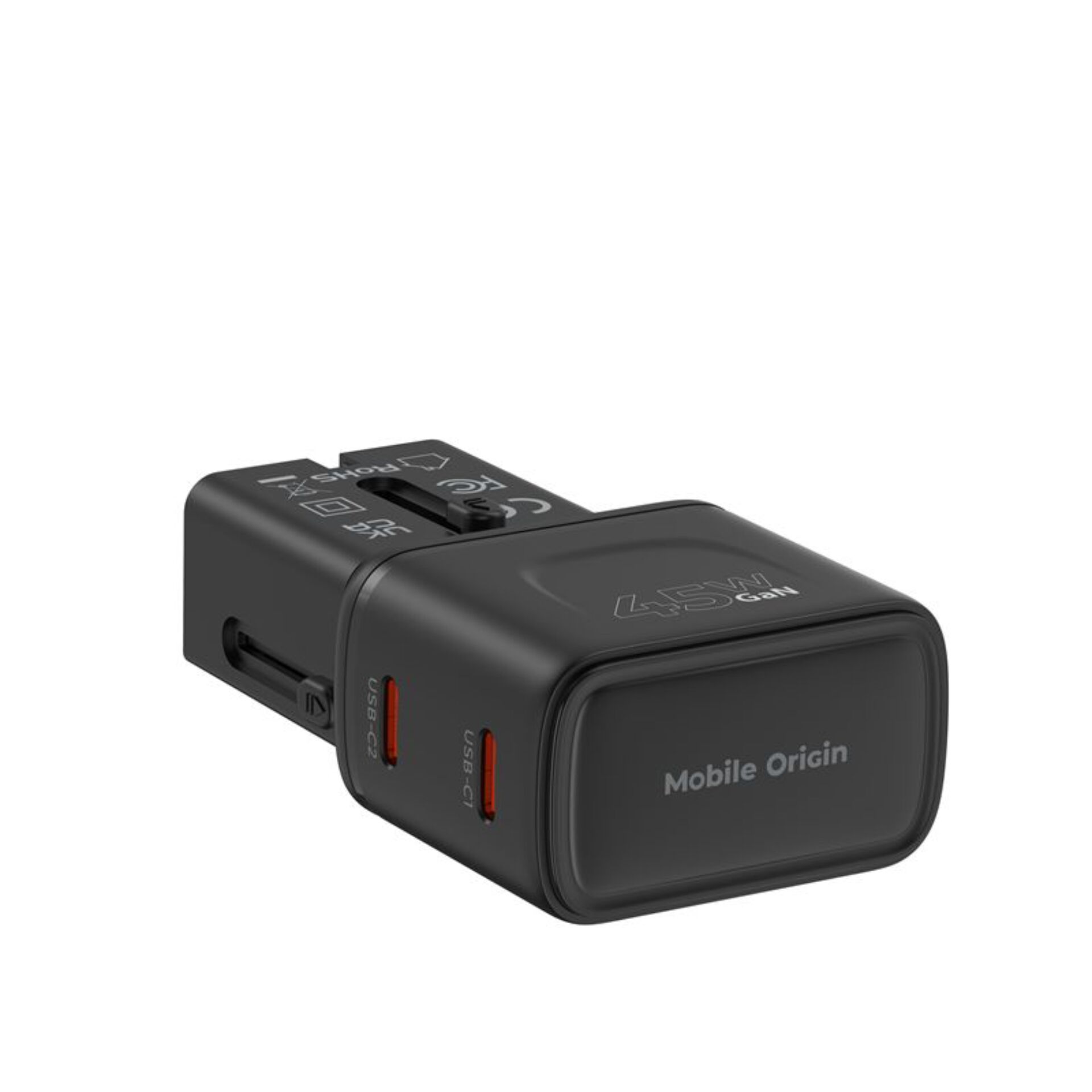 Mobile Origin 45W Travel Adapter EU/US/UK/AU PW26, black