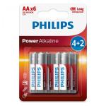 1x6 Philips Power Alkaline AA battery Promo Pack