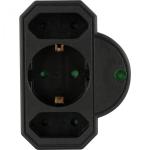 REV Steckdosenadapter 3-fach mit Überspannungsschutz, schwarz
