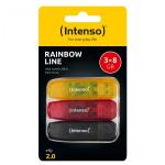 Intenso Rainbow Line         8GB USB Stick 2.0  Multipack x3 bunt