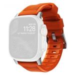 Nomad Rugged Strap Ultra Orange Connector Silver 42/44/45/49mm