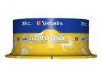 1x25 Verbatim DVD+RW 4,7GB 4x Speed, matt silver