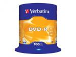 1x100 Verbatim DVD-R 4,7GB 16x Speed, matt silver