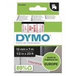 Dymo D1 12mm Red/White labels 45015