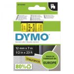Dymo D1 12mm Black/Yellow labels 45018
