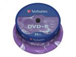1x25 Verbatim DVD+R 4,7GB 16x Speed, matt silver