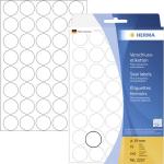 Herma Verschlussetik. rund 19mm 16 Sheet, 640 Stück, transp.2257