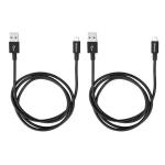 1x2 Verbatim Micro USB Cable Sync & Charge 100cm black 48874