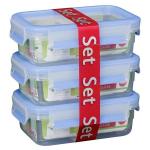 Emsa Food Clip&Close transp./blue 3p Pack 0,55L