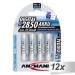 12x4 Ansmann NiMH bat. 2850 Mignon AA 2650 mAh DIGITAL