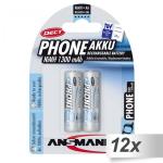 12x2 Ansmann maxE NiMH bat. Mignon AA 1300 mAh DECT PHONE