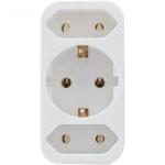 REV transition plug 2-fold + 1 Safety contact white