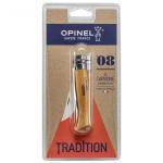 Opinel pocket knife No. 08 carbon w. wood handle