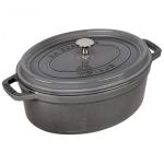 Staub Oval Cocotte, 29cm Graphite Grey, Cast Iron