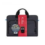 Rivacase 8058 Regent Tasche 17.3  schwarz + kabellose Maus