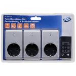 REV RC Plug Socket Set silver 3+1 3x1000W           0085010703