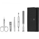 Zwilling CLASSIC snap fastener leather case, black, 5 pcs.