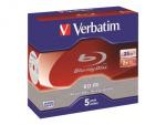 1x5 Verbatim BD-RE Blu-Ray 25GB 2x Speed, Jewel Case